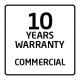 10 Years Commercial Warranty